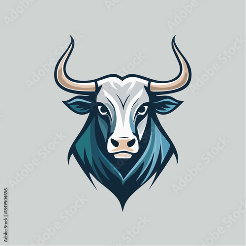 Bull head logo on gray background