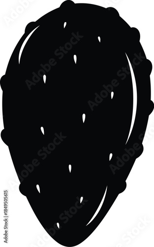 Silhouette of a prickly pear cactus pad 