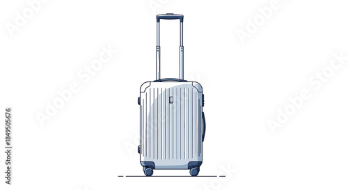 Modern and stylish hard-shell rolling suitcase with a telescoping handle, perfect for travel, vacation, and business trips.
