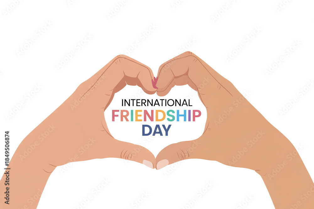 Obraz premium Celebrate International Friendship Day with a heartfelt message and loving gesture, perfect for social media posts and greeting cards to show your appreciation