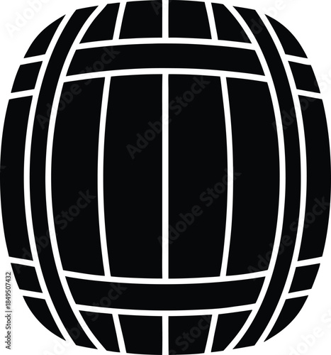 Black beer barrel silhouette simple flat design white