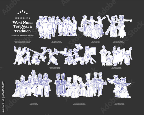 Indonesian West Nusa Tenggara isolated culture asset illustration