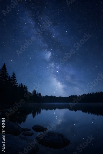 night landscape with clouds