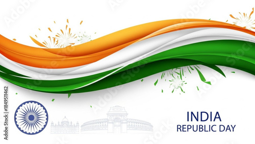 Celebrating India's Republic Day with Patriotic Colors and Symbols of Freedom and National Pride