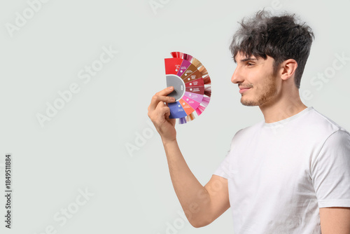 Young man with graying hair...