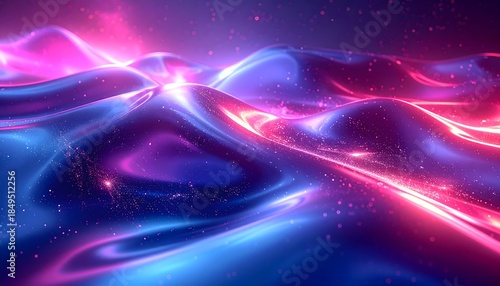 Chrome Gradient in Blue and Magenta. Abstract Chrome Background