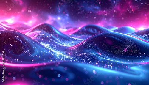 Chrome Gradient in Blue and Magenta. Abstract Chrome Background