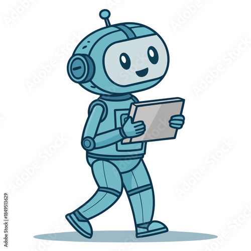 robot with laptop