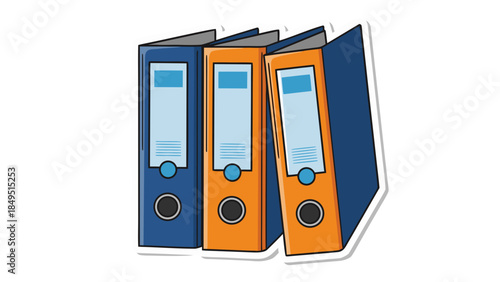 office folders isolated on white