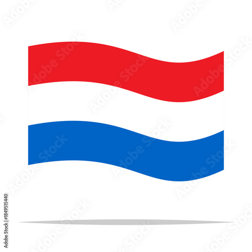 Cartoon waving netherlands flag vector isolated illustration