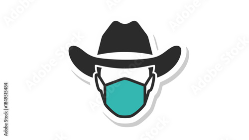 cowboy hat and sunglasses vector
