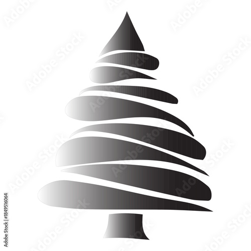 christmas trees on white, geometric art. objects for polygraphy, posters, t-shirts and textiles. black and white illustration