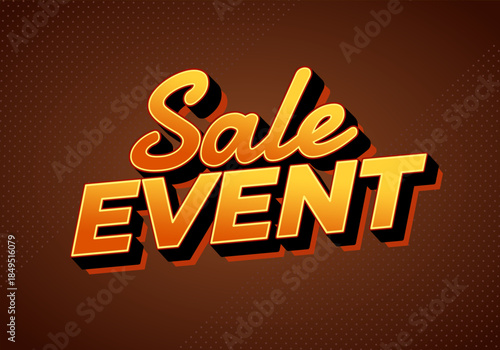 Bold text Sale Event on a brown background with dotted pattern.