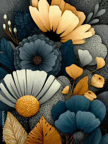 Abstract Floral Illustration with Bold Petals