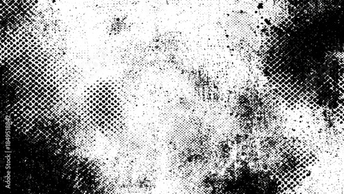 Seamless pattern of circular dots in varying sizes on grid