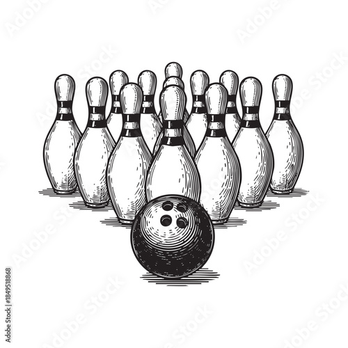 Bowling Pins and Ball Engraving