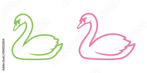 Vector depiction of a swan set against a white background. Suitable for a children's coloring book.