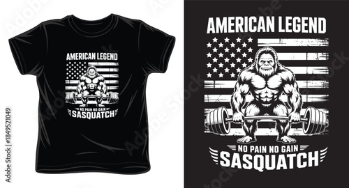 american legend sasquatch graphic victor art t-shirt design print template