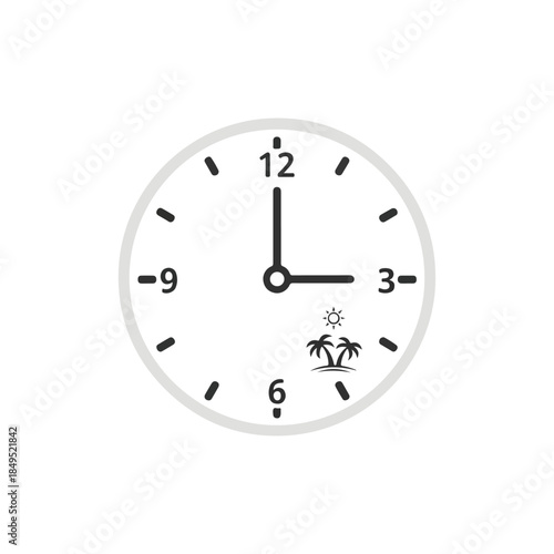 Clock Icon Symbolizing Vacation Time and Leisure Planning