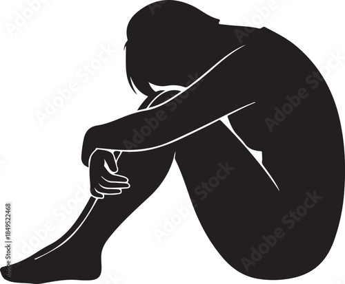 Sad Person Silhouette Feeling Lonely and Depressed

Mental Health Awareness Sadness and Loneliness Concept

Man Using Phone in Dark Silhouette Reflection

Loneliness and Depression Silhouette Illustra