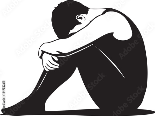 Sad Person Silhouette Feeling Lonely and Depressed

Mental Health Awareness Sadness and Loneliness Concept

Man Using Phone in Dark Silhouette Reflectio