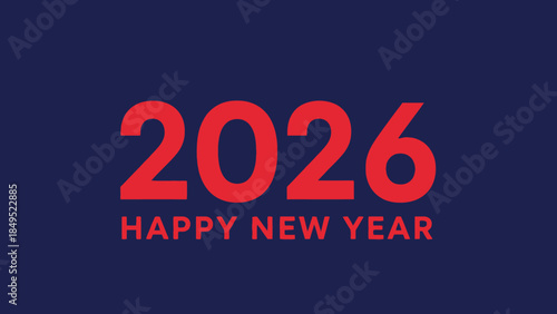 Happy New Year 2026 Celebration Greeting Card Design