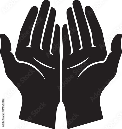 Open Hands in Prayer Dua Silhouette

Silhouette of Human Hands Praying for Blessing

Islamic Dua Hands Supplication Silhouette Isolated