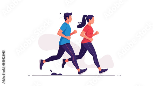 Couple jogging outdoors for fitness and healthy lifestyle