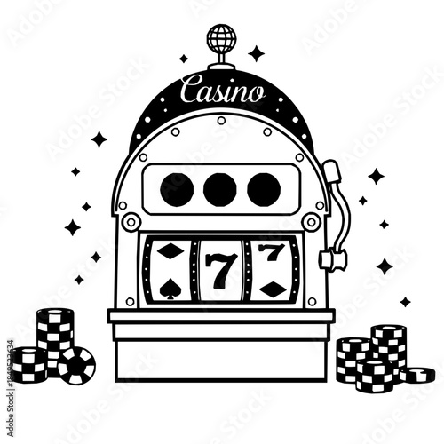 vector illustration of casino chips