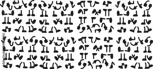 Unique Muscle Pose Icon Puzzle – Flexing Silhouettes in Grid Pattern for Visual Brain Teasers