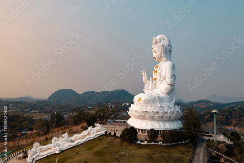 Photos Giant white Guanyin statue (Goddess of Mercy) at Wat Huay Pla Kang in Chiang Rai