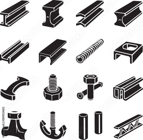 PriAssorted metal fasteners and connectorsnt