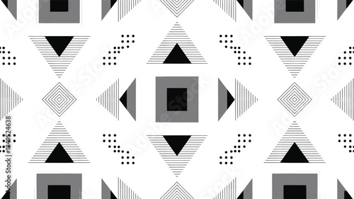 Modern Minimal Triangle and Square Repeating Background Design.