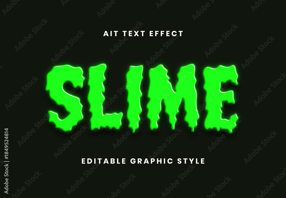 Green Toxic Text Effect Slime Dripping Bold Font Stock Template | Adobe ...