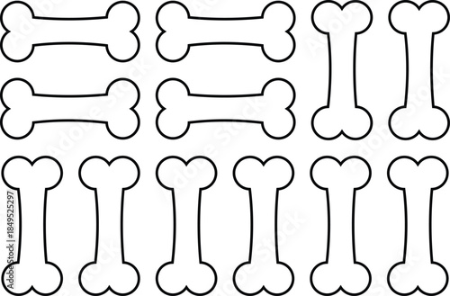 Dog bone icons. Editable dog chewing bone vector icon. Part of a broken bon icon vector. Veterinary, animal, pet care, pet shop. man lifting weights. Vector illustration.