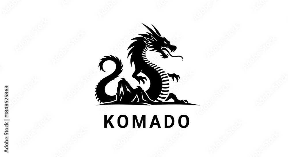 Fototapeta premium Komado Dragon Logo - Powerful Symbol of Strength and Resilience.