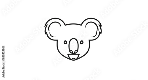 Koala Bear Outline - Simple, Clean, and Minimalist Design.