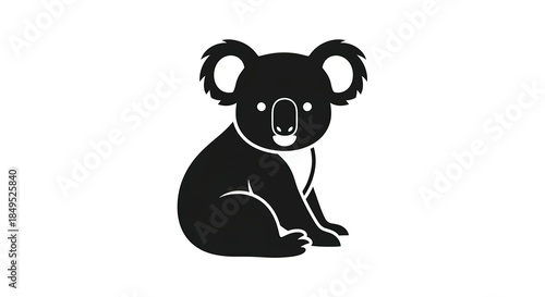 Koala Silhouette - A Minimalist Vector Illustration of an Australian Icon.