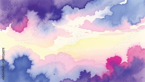Abstract watercolor background featuring blended shades of pink, purple, and blue