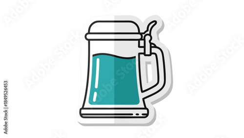 glass of beer on white background