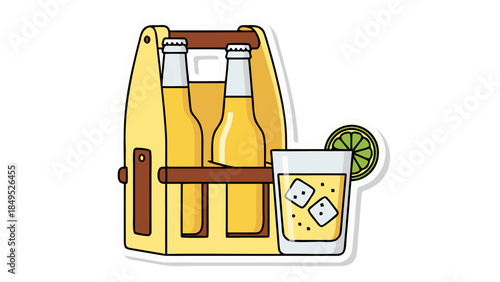 glass of beer and bottle