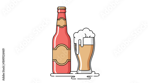 wine bottle and glass