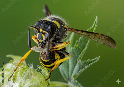 macro of a wasp