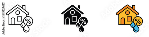 Home air humidity icon vector. moisture control symbol. vector illustration.