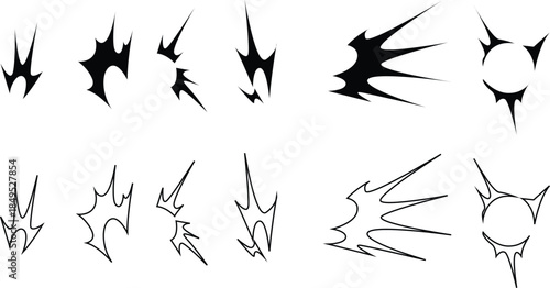 Comic style shock and explosion burst collection vector Illustration.