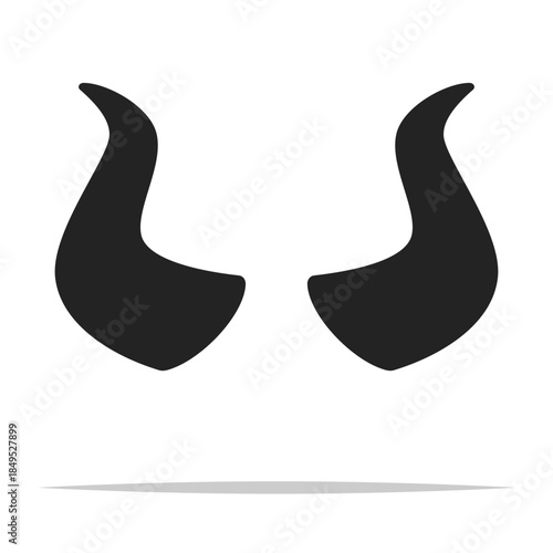 Black devil horns shape vector isolated illustration