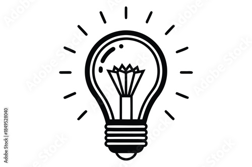 smart idea lightbulb line art.eps