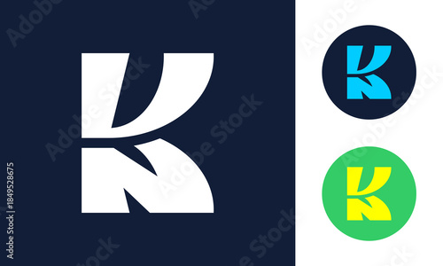 KN or VN logo letters