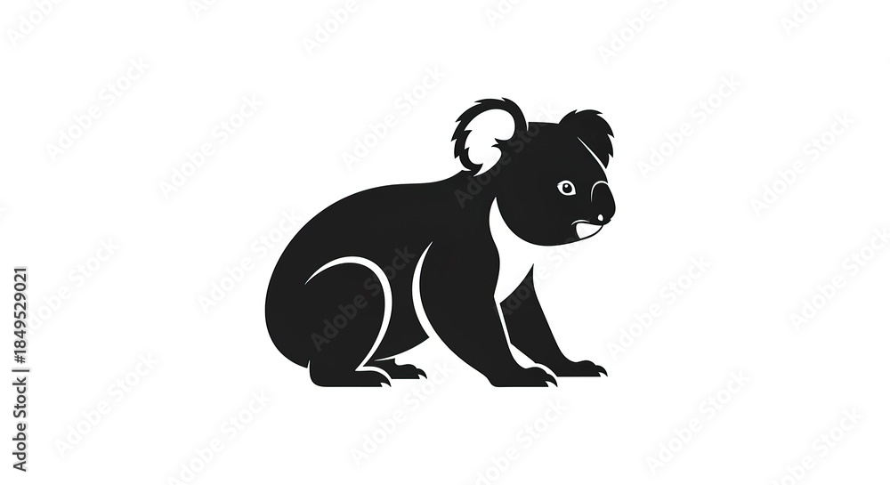 Obraz premium Koala Silhouette - A Minimalist Vector Illustration of an Australian Icon.