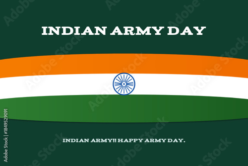 Indian Army Day Poster Flag Colors with Ashoka Chakra